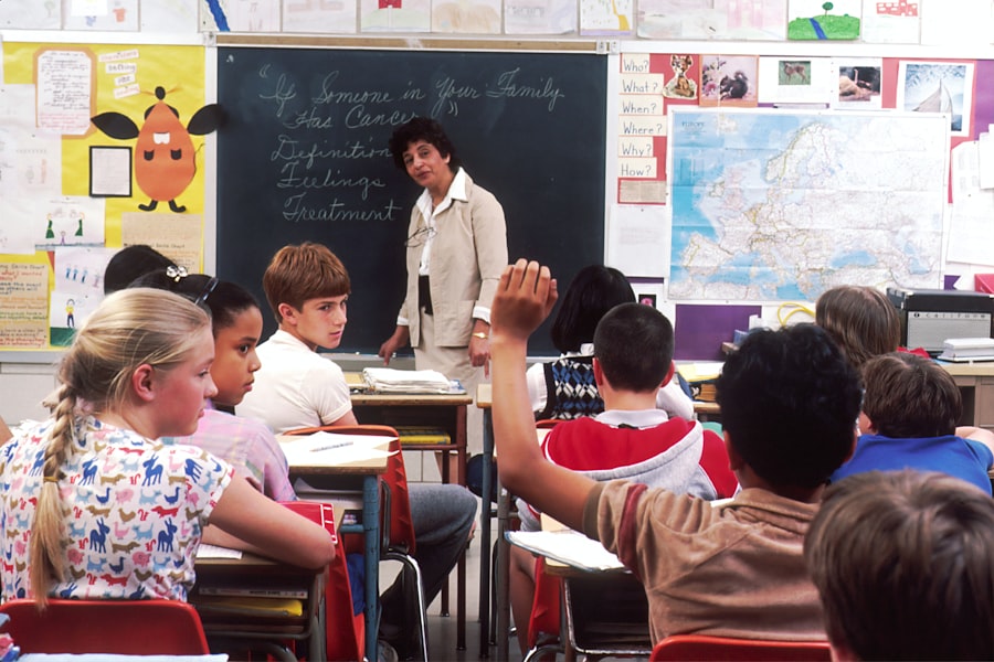 A tutor teaching a class